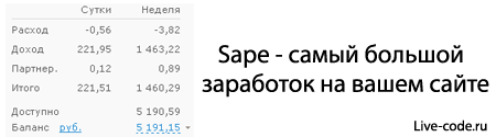 Sape - самый большой заработок на вашем сайте Sape - самый большой заработок на вашем сайте