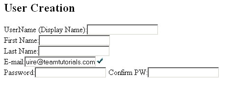 Проверка адреса электронной почты с использованием PHP и AJAX