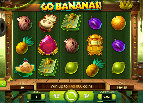 Игровой автомат Go Bananas - найди сокровища джунглей