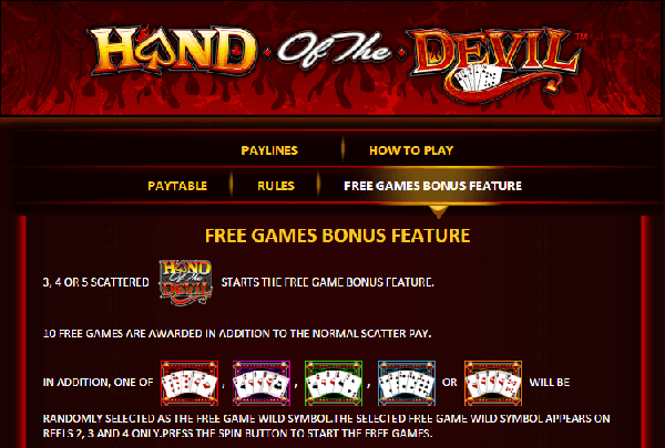 Игровой автомат Hand of the Devil - для тех кто не бояться рисковать