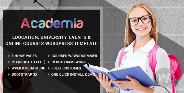 Academia v3.1 - шаблон образовательного центра WordPress