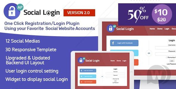 AccessPress Social Login v2.0.8 - плагин авторизации через социальные сети WordPress