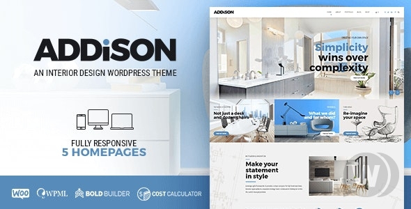 Addison v1.3.0 - архитектура и дизайн интерьера WordPress