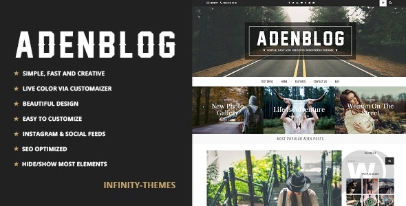 Aden v3.1.3 - WordPress шаблон блога