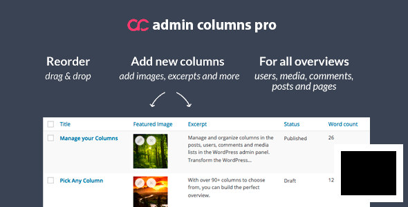 Admin Columns Pro v5.6.3 NULLED (+addons) - менеджер колонок в админ-панели WordPress