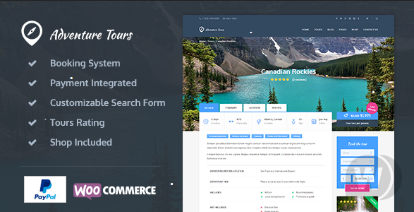 Adventure Tours v4.1.5.1 - шаблон на тему путешествий WordPress