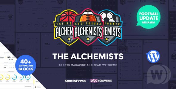 Alchemists v4.4.11 NULLED - спортивный шаблон WordPress