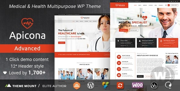 Apicona v22.3.0 - тема WordPress о здоровье и медицине