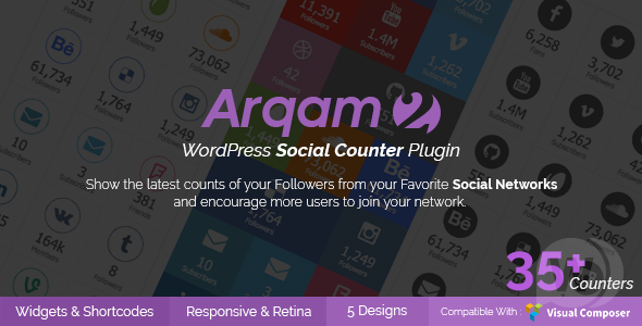 Arqam v2.5.1 - плагин социальных счётчиков WordPress