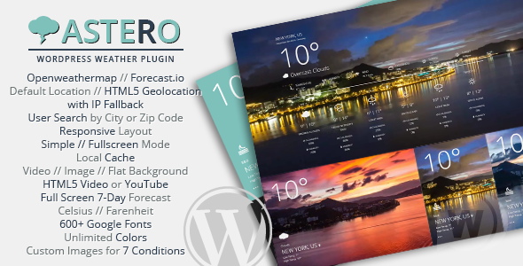 Astero WordPress Weather Plugin v2.0.0