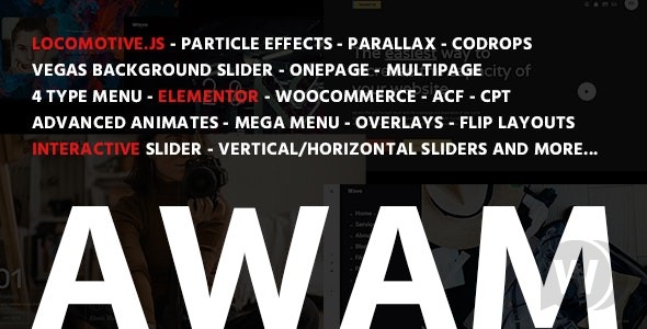 Awam v1.0.9 NULLED - тема WordPress для портфолио агентства