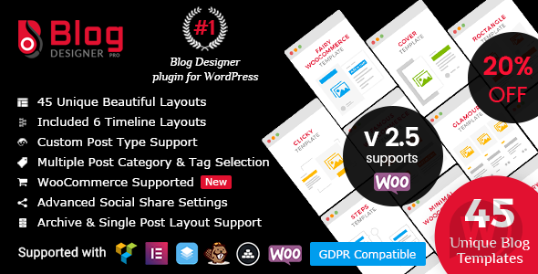 Blog Designer PRO v3.3 NULLED - конструктор новостей WordPress