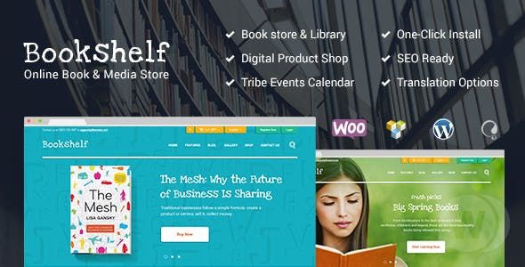 Bookshelf v1.9.1 - шаблон книжного магазина WordPress