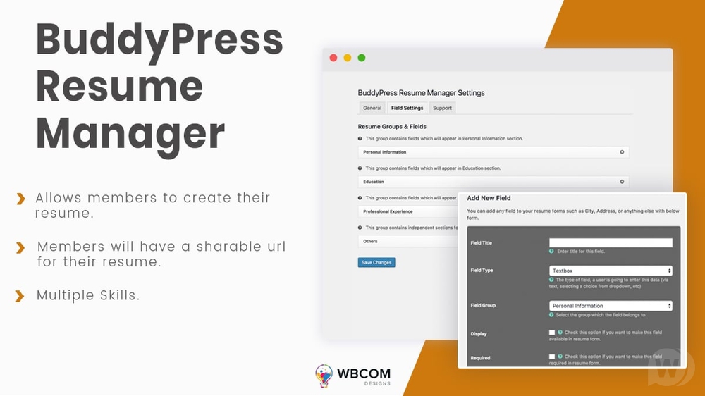 BuddyPress Resume Manager v1.4.0 - резюме в профиле BuddyPress