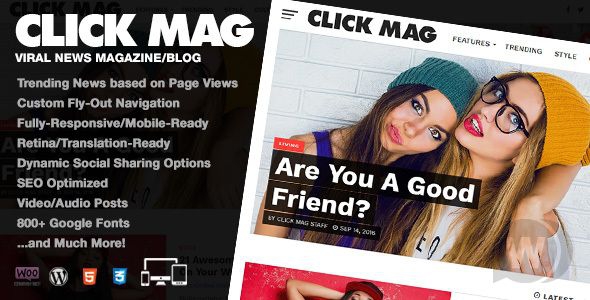 Click Mag v3.2.0 - шаблон WordPress для журнала вирусных новостей