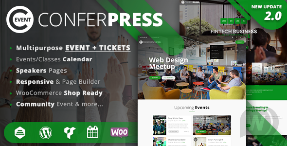 ConferPress v2.6 - шаблон для сайта мероприятий WordPress