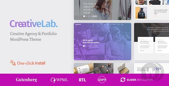 Creative Lab v1.1.1 - шаблон креативного портфолио WordPress