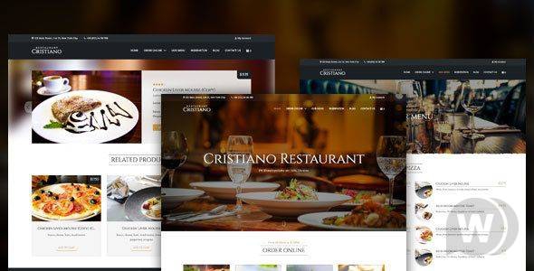 Cristiano Restaurant 2.9 - шаблон для кафе, ресторана WordPress