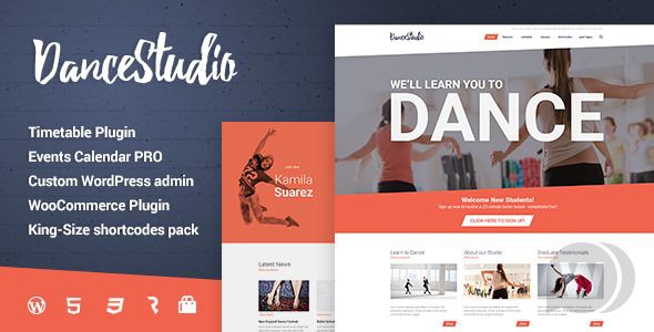 Dance Studio v1.1.7 - шаблон WordPress для танцевальных школ и клубов