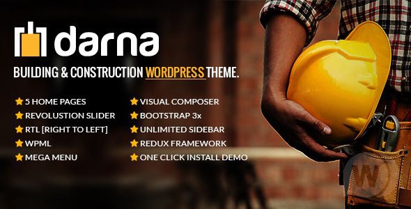 Darna v1.1.9 - тема WordPress строительства