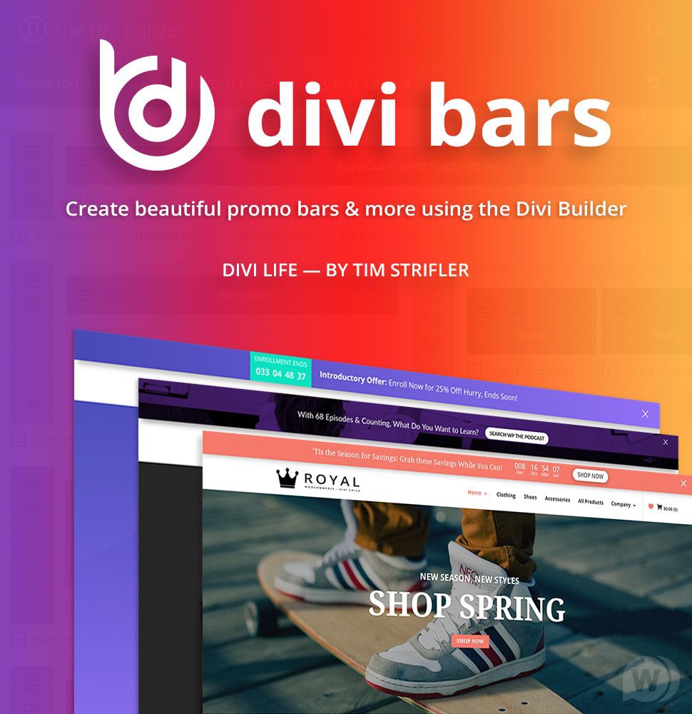 Divi Bars v1.8.5 NULLED - промо-бары для Divi Builder WordPress