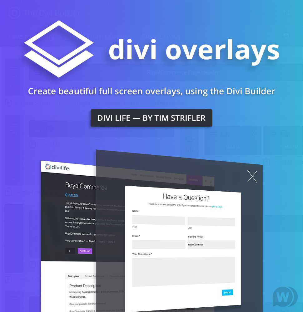 Divi Overlays v2.8.8.1 NULLED - всплывающие окна для Divi WordPress