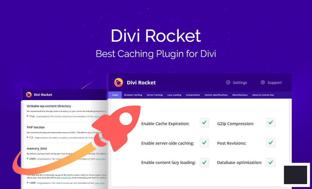 Divi Rocket v1.0.20 NULLED - плагин кеширование для Divi WordPress