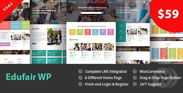 Edufair v1.1 - образовательная тема WordPress