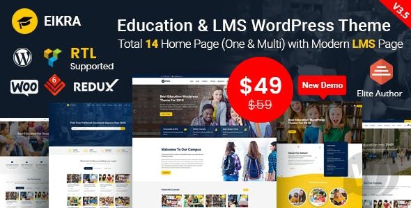 Eikra Education v4.4.1 NULLED - шаблон на тему образования WordPress