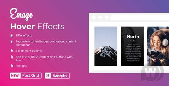 Emage v4.3.3 NULLED - эффекты наведения изображения для Elementor