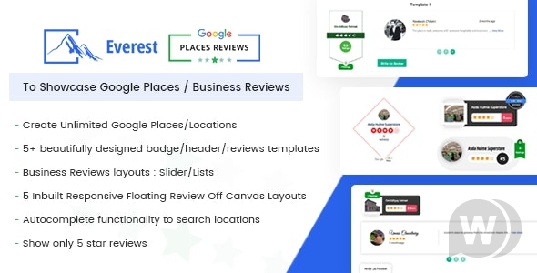 Everest Google Places Reviews v2.0.9 - отзывы и карты Google WordPress