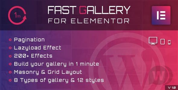 Fast Gallery for Elementor v1.0 - галерея для Elementor