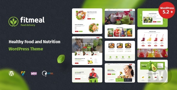 Fitmeal v1.2.2 - тема WordPress по доставке экологически чистых продуктов и здоровому питанию