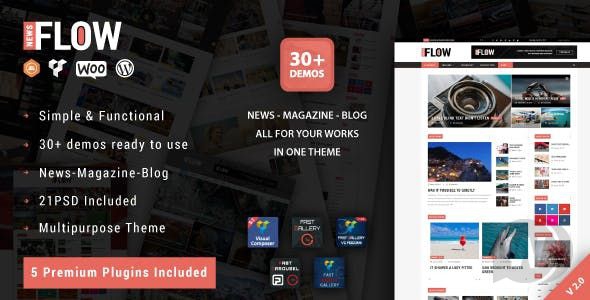 Flow News v2.0 - шаблон блога и новостного сайта WordPress