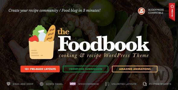 Foodbook v1.1.2 - шаблон на тему еды WordPress