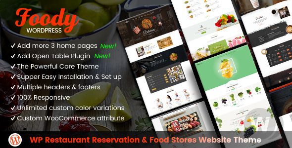 Foody v1.1.0 - шаблон магазина продуктов питания WordPress