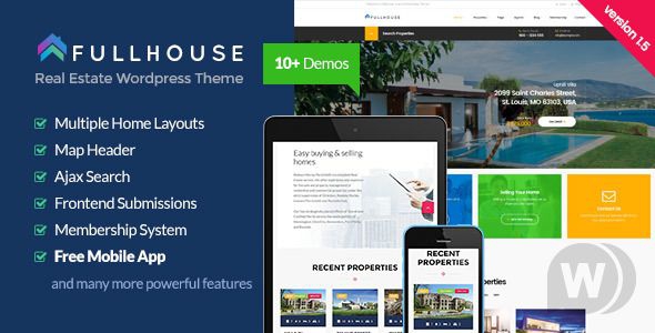 FullHouse v1.8.1 - шаблон недвижимости WordPress