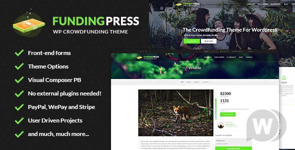 Fundingpress v5.2 – краудфандинг шаблон WordPress