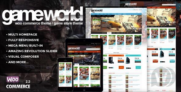 GameWorld v3.0.0 - WooCommerce игровой шаблон WordPress
