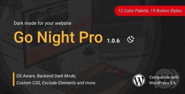 Go Night Pro v1.1.2 | плагин WordPress для темного режима/ночного режима