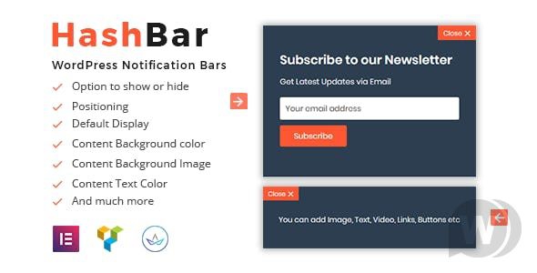 HashBar Pro v1.1.3 - панель уведомлений WordPress