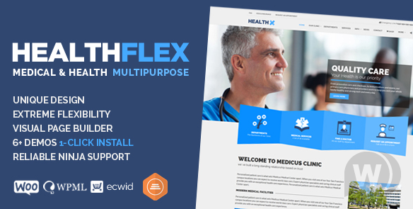 HEALTHFLEX v2.4.0 - шаблон WordPress на тему медицина/клиника