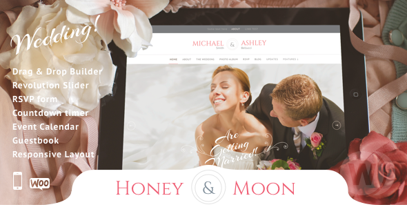 Honeymoon v16 - WordPress шаблон для свадебных сайтов