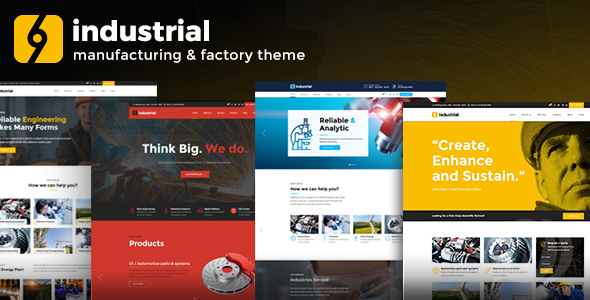 Industrial v1.3.9 - шаблон промышленности и фабрики WordPress