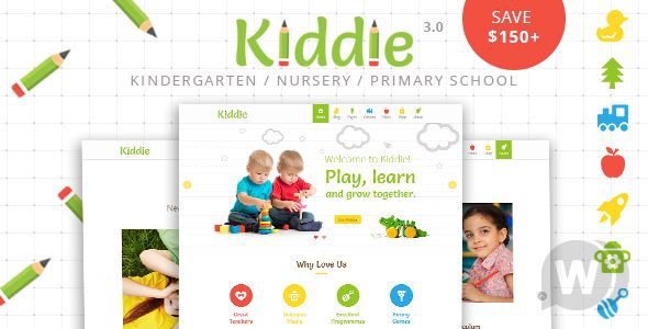 Kiddie v4.1.8 - шаблон детской тематики WordPress