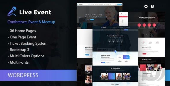 Live Event v1.1.0 - шаблон конференции, мероприятия, встречи WordPress