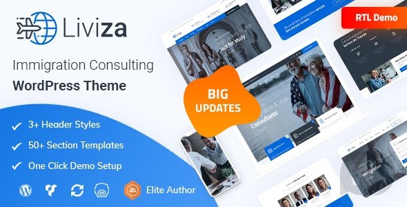 Liviza v2.4 - тема WordPress для иммиграционного консалтинга