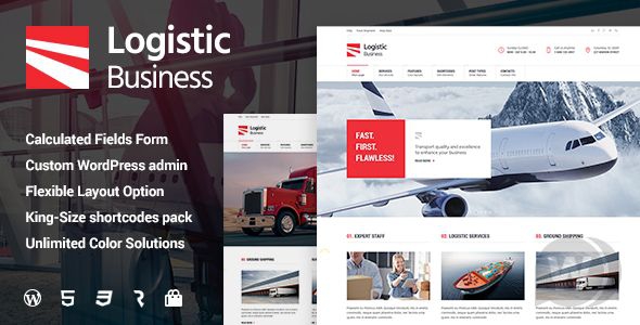 Logistic Business v1.0.8 - транспорт и грузоперевозки WordPress тема