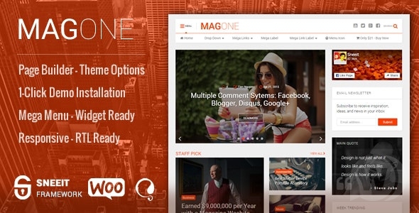 MagOne v6.8 - новостная тема WordPress