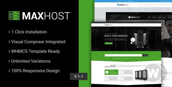 MaxHost v7.6.2 NULLED - шаблон хостинга WHMCS WordPress